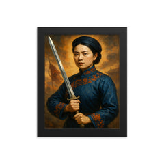 Qiu Jin framed print on a plain backdrop in size 8"x10".