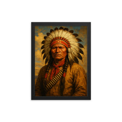 Quanah Parker framed print on a plain backdrop in size 12"x16".