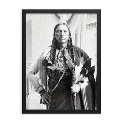 Quanah Parker framed print on a plain backdrop in size 18"x24".