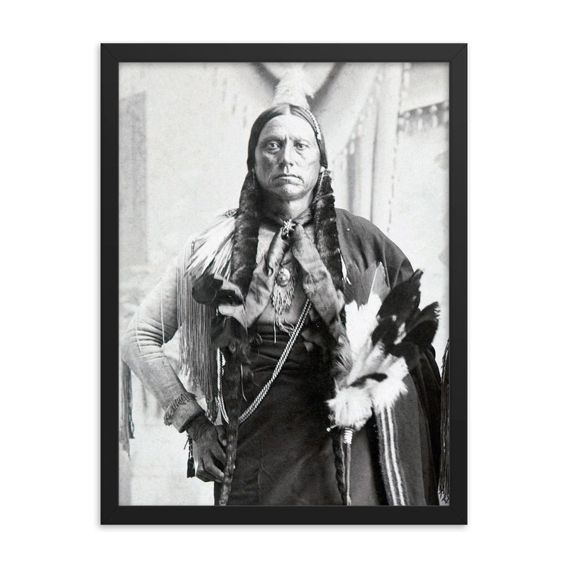 Quanah Parker framed print on a plain backdrop in size 18