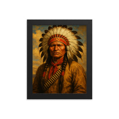 Quanah Parker framed print on a plain backdrop in size 8"x10".