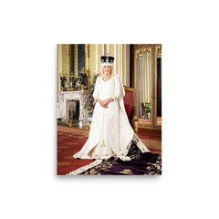 Queen Camilla poster on a plain backdrop in size 8"x10".