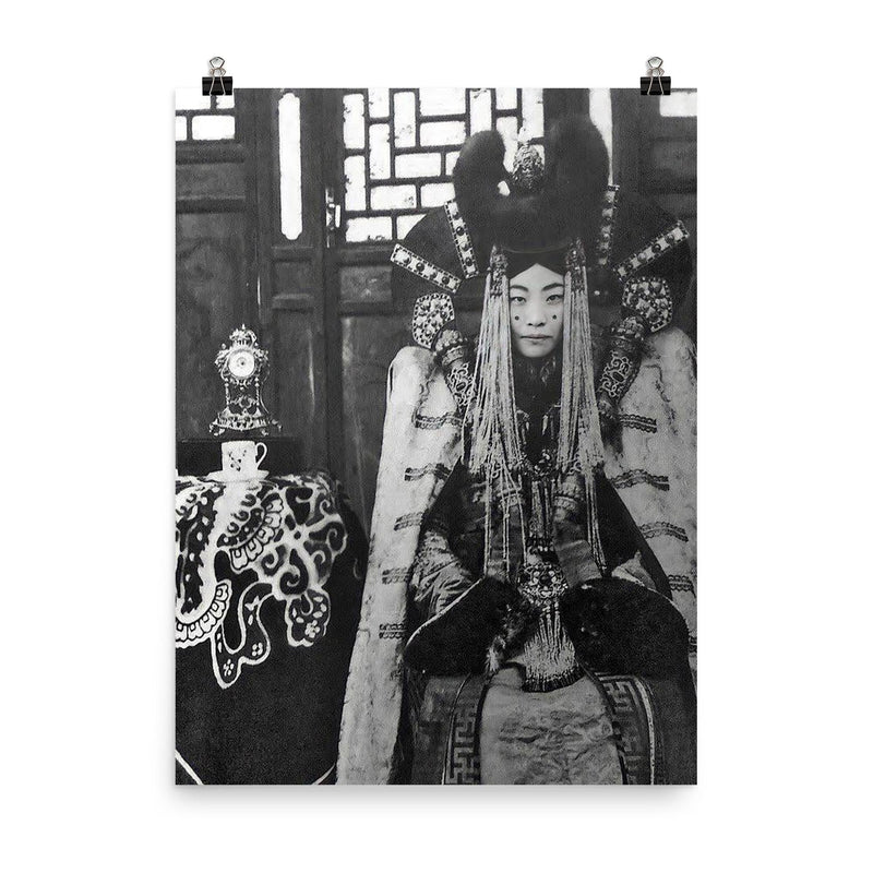 Queen Consort Genepil of Mongolia, 1923 poster on a plain backdrop in size 8