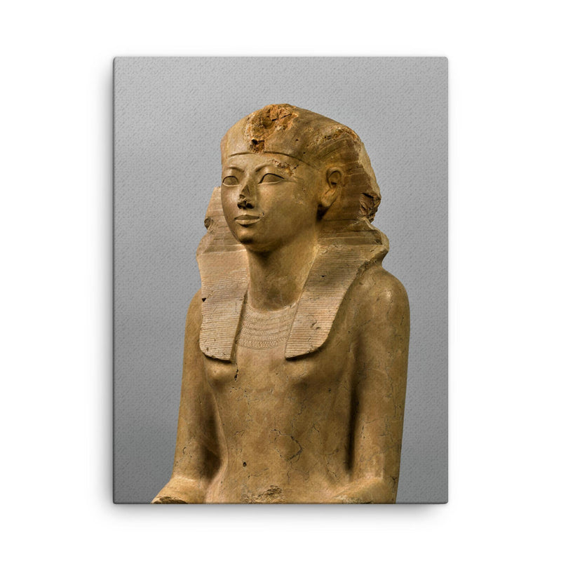 Queen Hatshepsut canvas print on a plain backdrop in size 18
