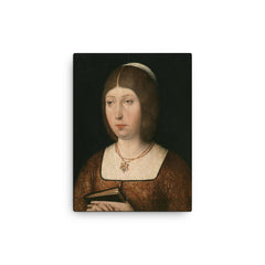Queen Isabella I of Castile canvas print on a plain backdrop in size 12"x16".