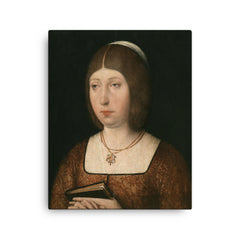 Queen Isabella I of Castile canvas print on a plain backdrop in size 16"x20".