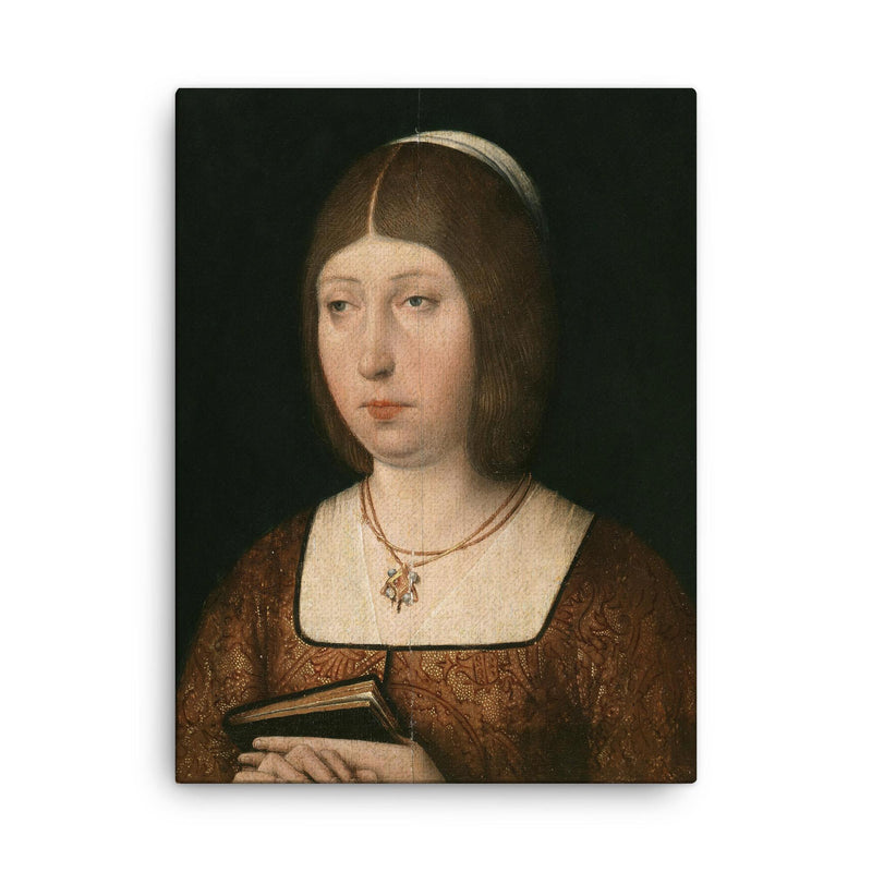 Queen Isabella I of Castile canvas print on a plain backdrop in size 18
