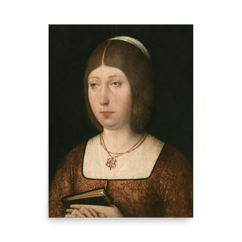 Queen Isabella I of Castile poster on a plain backdrop in size 18