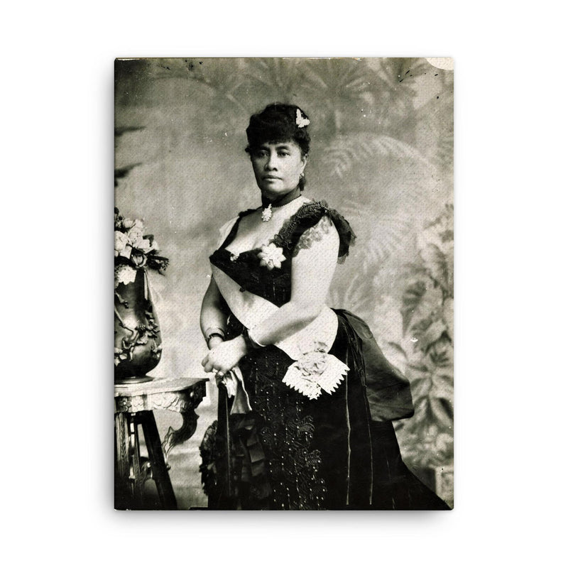 Queen Liliuokalani canvas print on a plain backdrop in size 18