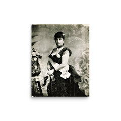 Queen Liliuokalani poster on a plain backdrop in size 8"x10".