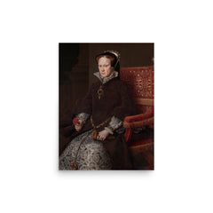 Queen Mary I of England poster on a plain backdrop in size 12"x16".