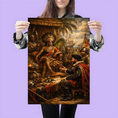 Queen Nzinga negotiating with Portuguese emissaries poster 3