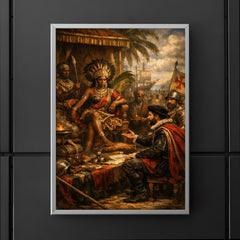 Queen Nzinga negotiating with Portuguese emissaries poster 5
