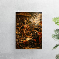 Queen Nzinga negotiating with Portuguese emissaries poster 7
