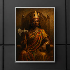 Queen Nzinga with diplomatic axe and throne poster 5