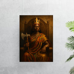 Queen Nzinga with diplomatic axe and throne poster 7