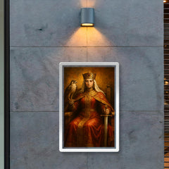 Queen Tamar of Georgia enthroned with falcon and sword poster 2