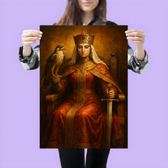 Queen Tamar of Georgia enthroned with falcon and sword poster 3