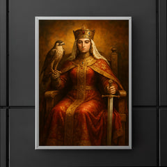 Queen Tamar of Georgia enthroned with falcon and sword poster 5