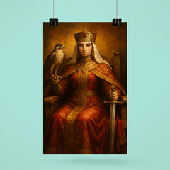 Queen Tamar of Georgia enthroned with falcon and sword poster 6