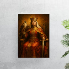 Queen Tamar of Georgia enthroned with falcon and sword poster 7
