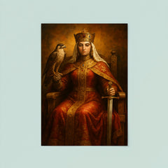 Queen Tamar of Georgia enthroned with falcon and sword poster 8