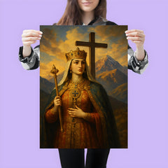 Queen Tamar of Georgia under mountain cross poster 3