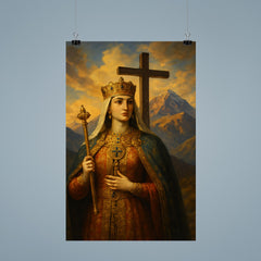 Queen Tamar of Georgia under mountain cross poster 9