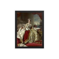 Queen Victoria in Coronation Robes by Franz Xaver Winterhalter framed print on a plain backdrop in size 12"x16".