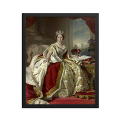 Queen Victoria in Coronation Robes by Franz Xaver Winterhalter framed print on a plain backdrop in size 16"x20".