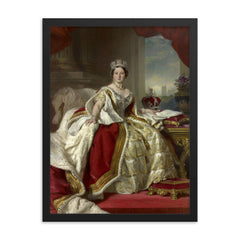 Queen Victoria in Coronation Robes by Franz Xaver Winterhalter framed print on a plain backdrop in size 18"x24".