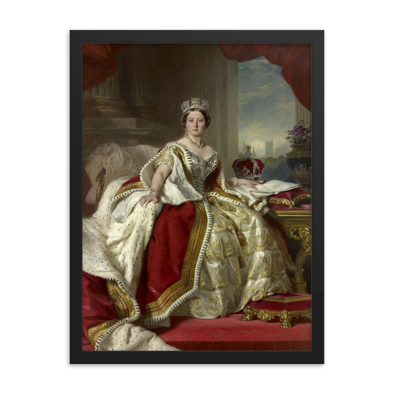 Queen Victoria in Coronation Robes by Franz Xaver Winterhalter framed print on a plain backdrop in size 18