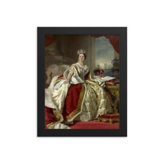 Queen Victoria in Coronation Robes by Franz Xaver Winterhalter framed print on a plain backdrop in size 8"x10".