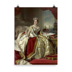 Queen Victoria in Coronation Robes by Franz Xaver Winterhalter poster on a plain backdrop in size 8"x10".