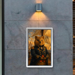 Quokka admiral in naval coat on quarterdeck poster 2
