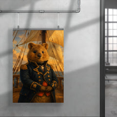 Quokka admiral in naval coat on quarterdeck poster 4