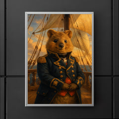 Quokka admiral in naval coat on quarterdeck poster 5