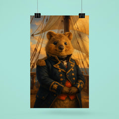 Quokka admiral in naval coat on quarterdeck poster 6