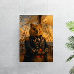 Quokka admiral in naval coat on quarterdeck poster 7