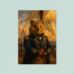 Quokka admiral in naval coat on quarterdeck poster 8