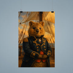 Quokka admiral in naval coat on quarterdeck poster 9