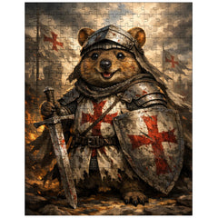 Quokka knight in battered crusader surcoat jigsaw puzzle