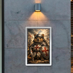 Quokka knight in battered crusader surcoat poster 2