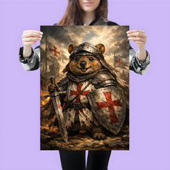 Quokka knight in battered crusader surcoat poster 3