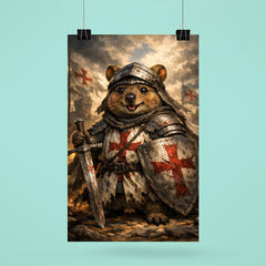 Quokka knight in battered crusader surcoat poster 6