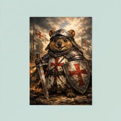 Quokka knight in battered crusader surcoat poster 8