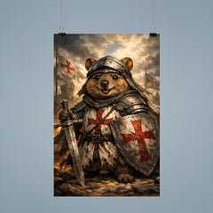 Quokka knight in battered crusader surcoat poster 9