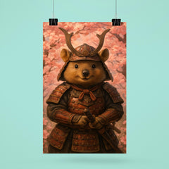 Quokka samurai under cherry blossoms poster 6