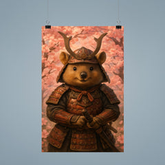Quokka samurai under cherry blossoms poster 9