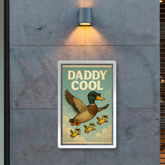 Quote 'daddy cool' Duck wearing aviators flying in formation with ducklings Funny father's day Poster poster 2
